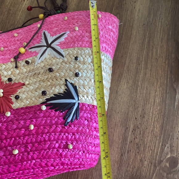 New
starfish raffia beach beaded tote pink Mother’s Day gift - Picture 6 of 14
